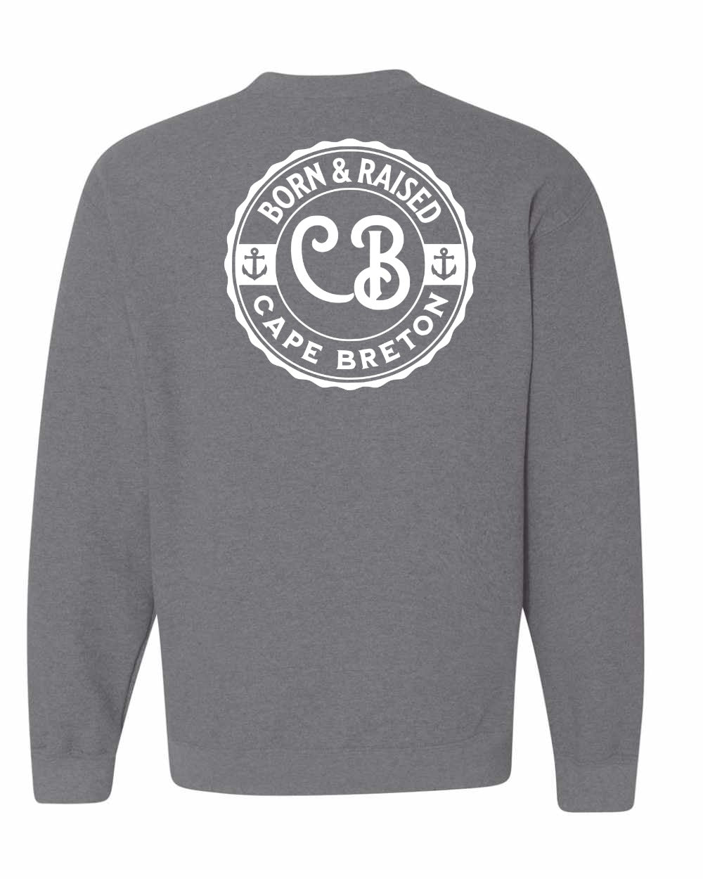 Born & Raised Cape Breton Left Chest and Back Crewneck Sweatshirt