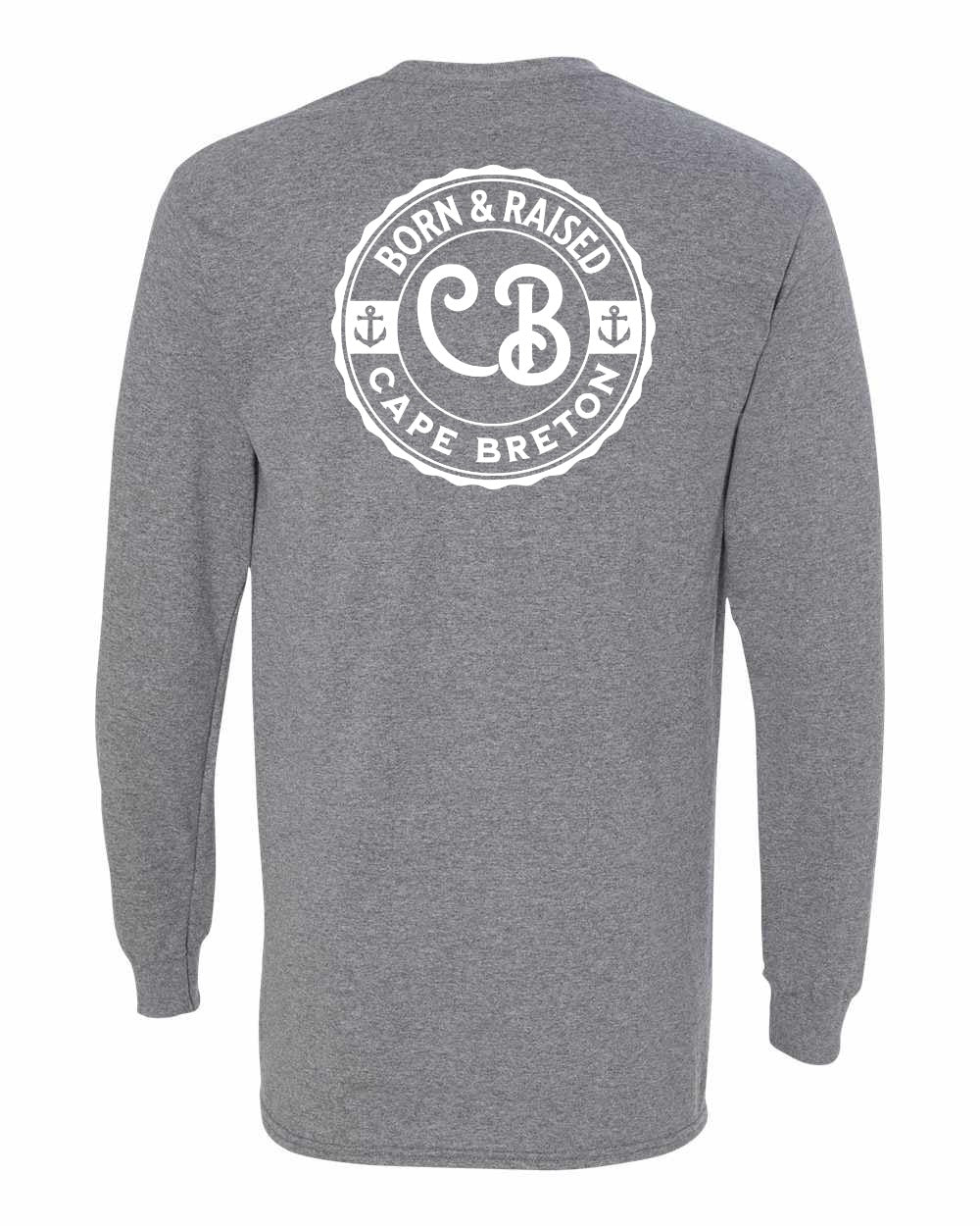 Born & Raised CB Left Chest and Back Long Sleeve Tee - Unisex