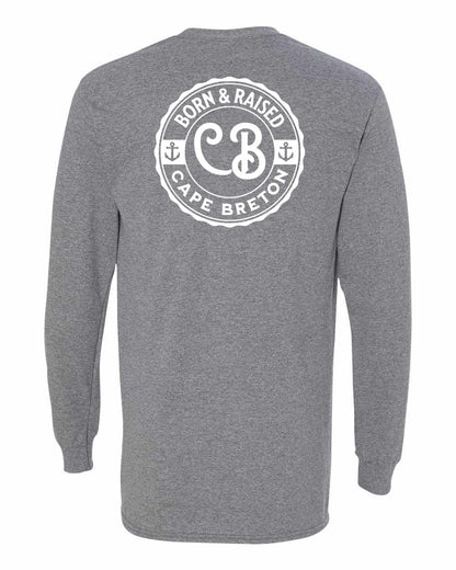 Born & Raised Cape Breton Left Chest and Back Long Sleeve Tee