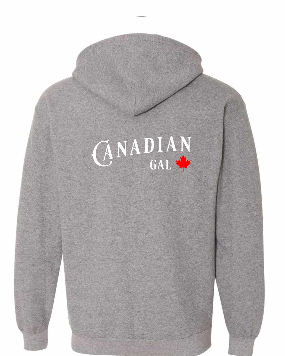 Canadian Gal Left Chest and Back Zip Hoodie - Gildan Canada (sewn Internationally)