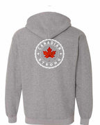 Canadian Strong Leaf Left Chest and Back Zip Hoodie - Gildan Canada (sewn Internationally) - Unisex
