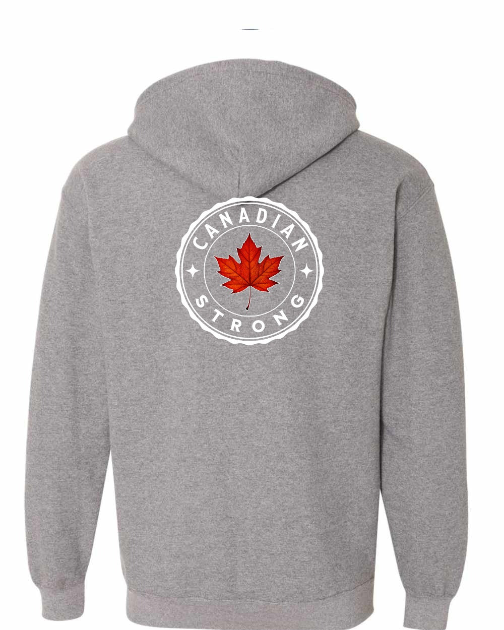 Canadian Strong Leaf Left Chest and Back Zip Hoodie - Gildan Canada (sewn Internationally) - Unisex