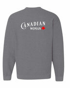 Canadian Woman Left Chest and Back Crewneck Sweatshirt - Gildan Canada (sewn Internationally) - Unisex