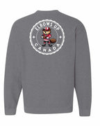 Elbows up Beaver Left Chest and Back Crewneck Sweatshirt - Gildan Canada (sewn Internationally) - Unisex