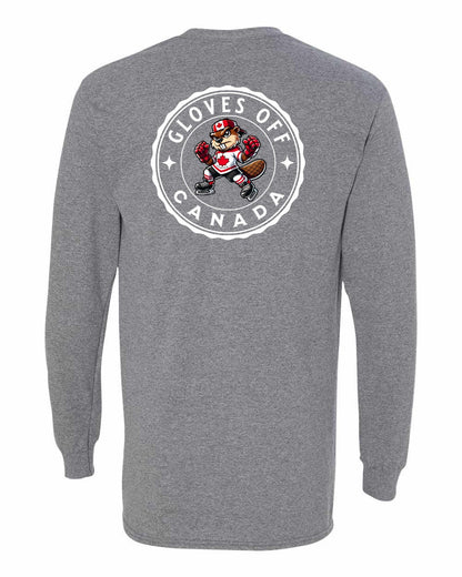 Gloves Off Beaver Left Chest and Back Long Sleeve