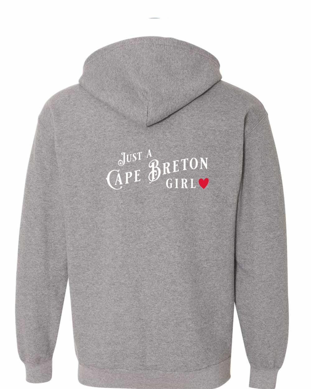 Just a CB Girl Red Heart Left Chest and Back Zip Hoodie - Unisex