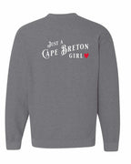 Just a CB Girl Red Heart Left Chest and Back Crewneck Sweatshirt - Unisex
