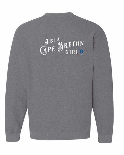 Just a Cape Breton Girl Tartan Left Chest and Back Crewneck Sweatshirt