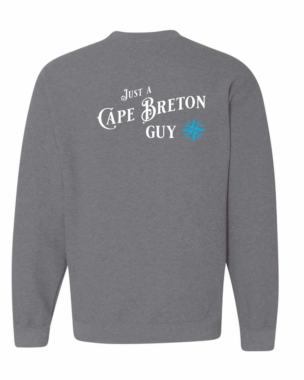 Just a Cape Breton Guy blue Left Chest and Back Crewneck Sweatshirt
