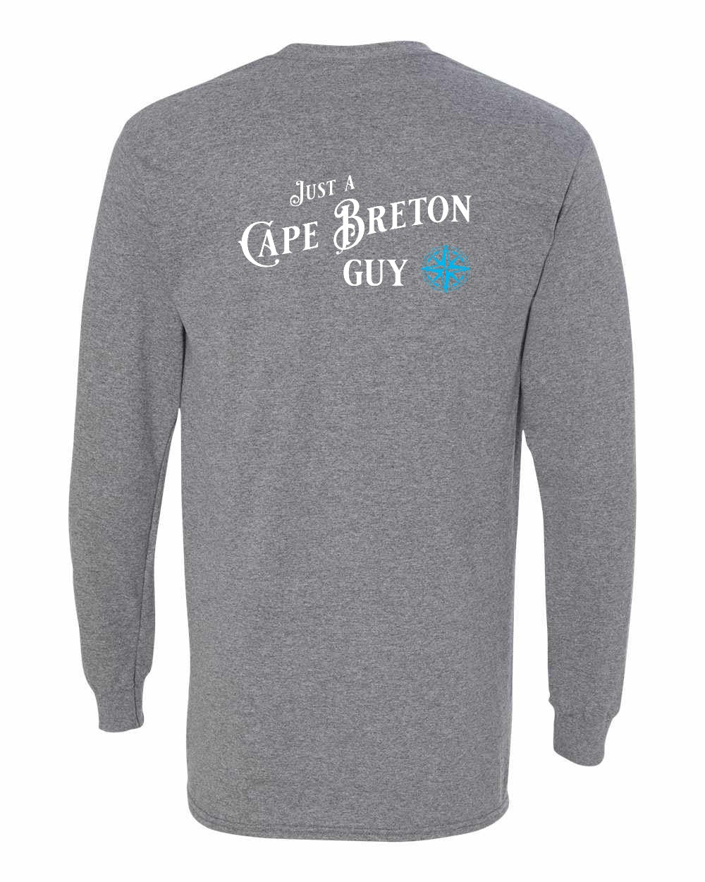 Just a CB Guy Blue Left Chest and Back Long Sleeve Tee - Unisex