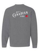 Canadian Girl Left Chest and Back Crewneck Sweatshirt - Gildan Canada (sewn Internationally) - Unisex