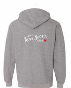 Just a NS Girl Red Heart Left Chest and Back Zip Hoodie - Unisex