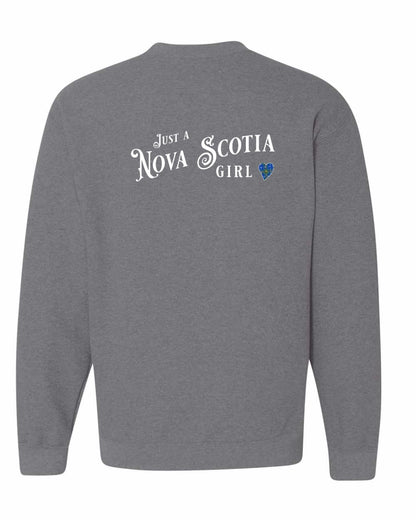 Just a Nova Scotia Girl Tartan Left Chest and Back crew-neck