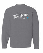 Just a NS Guy Blue Left Chest and Back Crewneck Sweatshirt - Unisex
