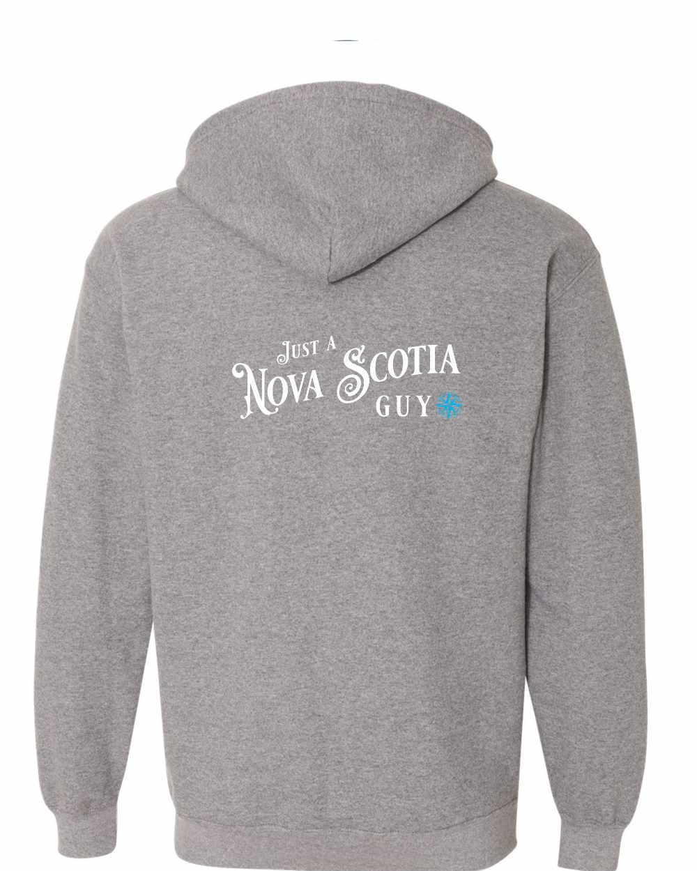 Just a NS Guy Blue Left Chest and Back Zip Hoodie - Unisex