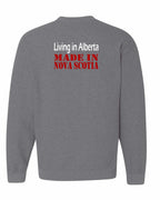 Living Alberta Made in NS Left Chest and Back Crewneck Sweatshirt - Unisex
