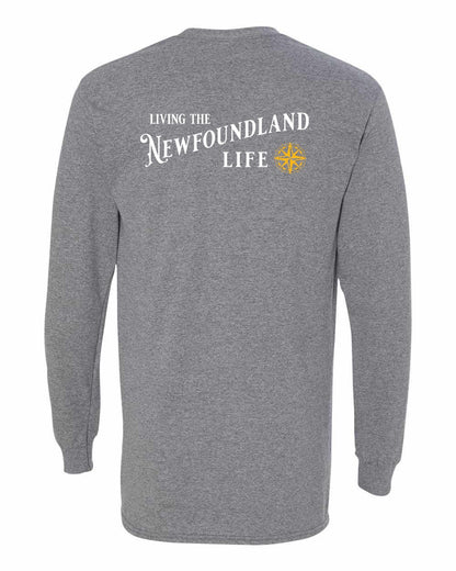 Living the Newfoundland Life yellow Left Chest and Back Long Sleeve