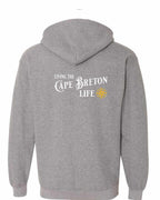 Living the CB Life yellow Left Chest and Back Zip Hoodie - Unisex