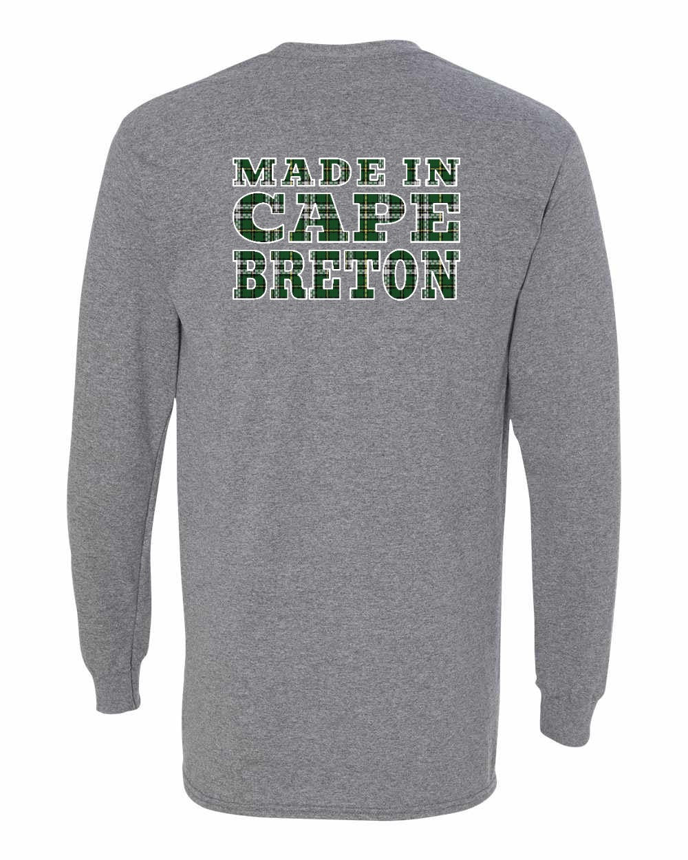 Made In Cape Breton Tartan Left Chest and Back Long Sleeve Tee