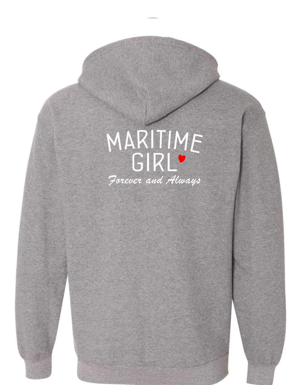 Maritime Girl Forever and Always Left Chest & Back Zip Hoodie - Unisex