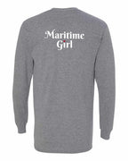 Maritime Girl Heart Dot Left Chest & Back Long Sleeve Tee - Unisex