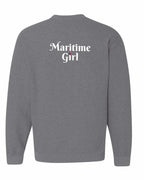 Maritime Girl Heart Dot Left Chest & Back Crewneck Sweatshirt - Unisex