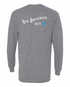 NB Guy Blue Left Chest and Back Long Sleeve Tee - Unisex