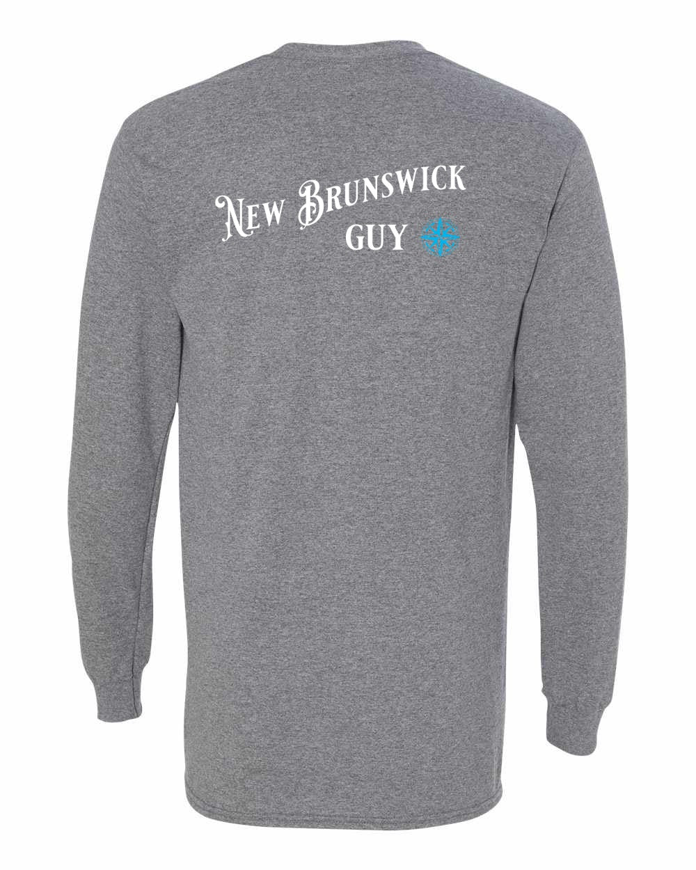 New Brunswick Guy blue Left Chest and Back Long Sleeve Tee