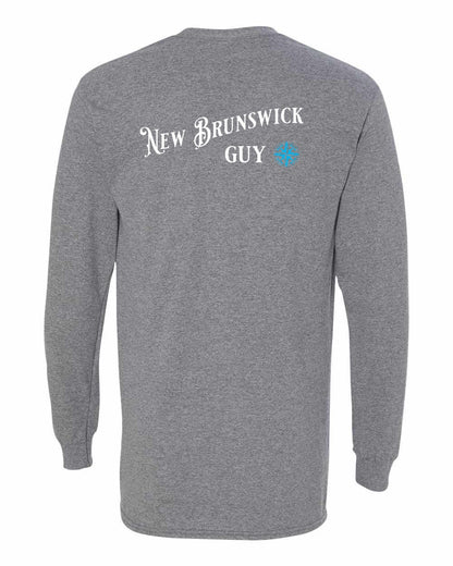 New Brunswick Guy blue Left Chest and Back Long Sleeve Tee