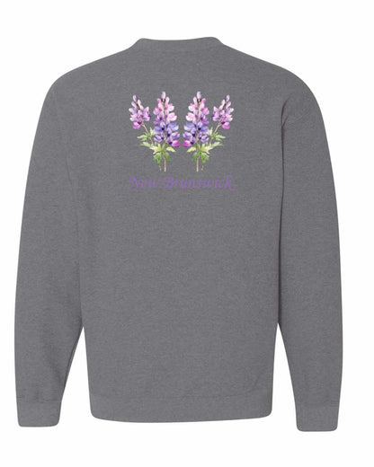 New Brunswick Lupins Left Chest and Back Crewneck Sweatshirt