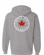 Never 51st Leaf Left Chest and Back Zip Hoodie - Gildan Canada (sewn Internationally) - Unisex