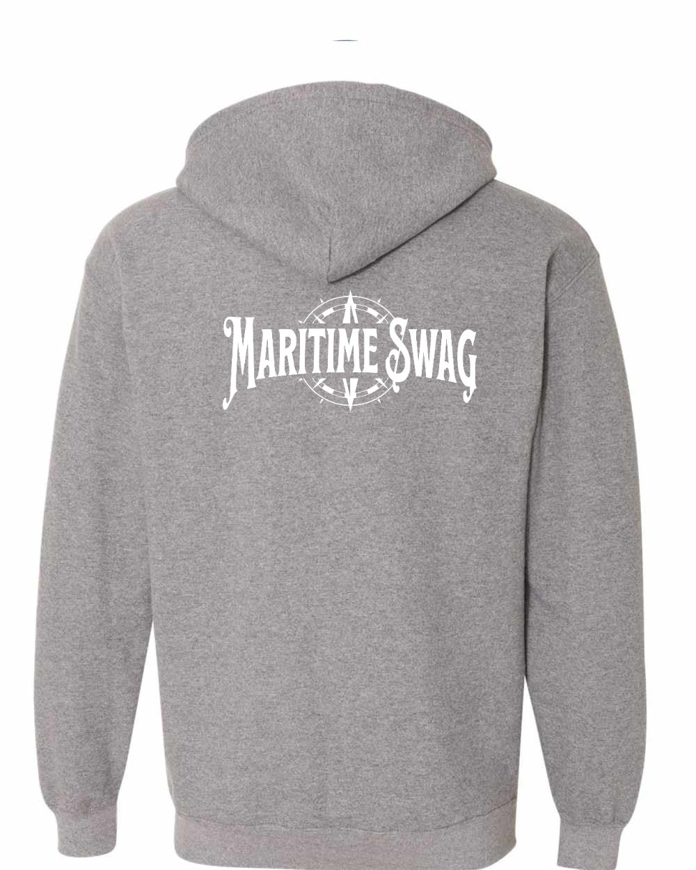 Maritime Swag Logo Left Chest and Back Zip Hoodie - Unisex