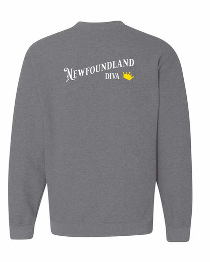 Newfoundland Diva Left Chest and Back Crewneck Sweatshirt