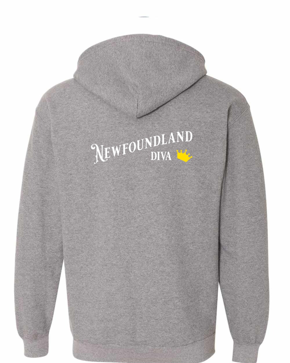 Newfoundland Diva Left Chest and Back Zip Hoodie