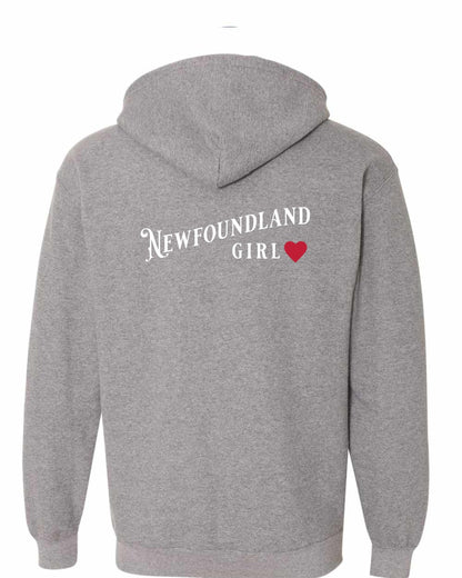 Newfoundland Girl Left Chest and Back Zip Hoodie