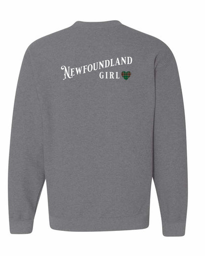 Newfoundland Girl Tartan Left Chest and Back Crewneck Sweatshirt