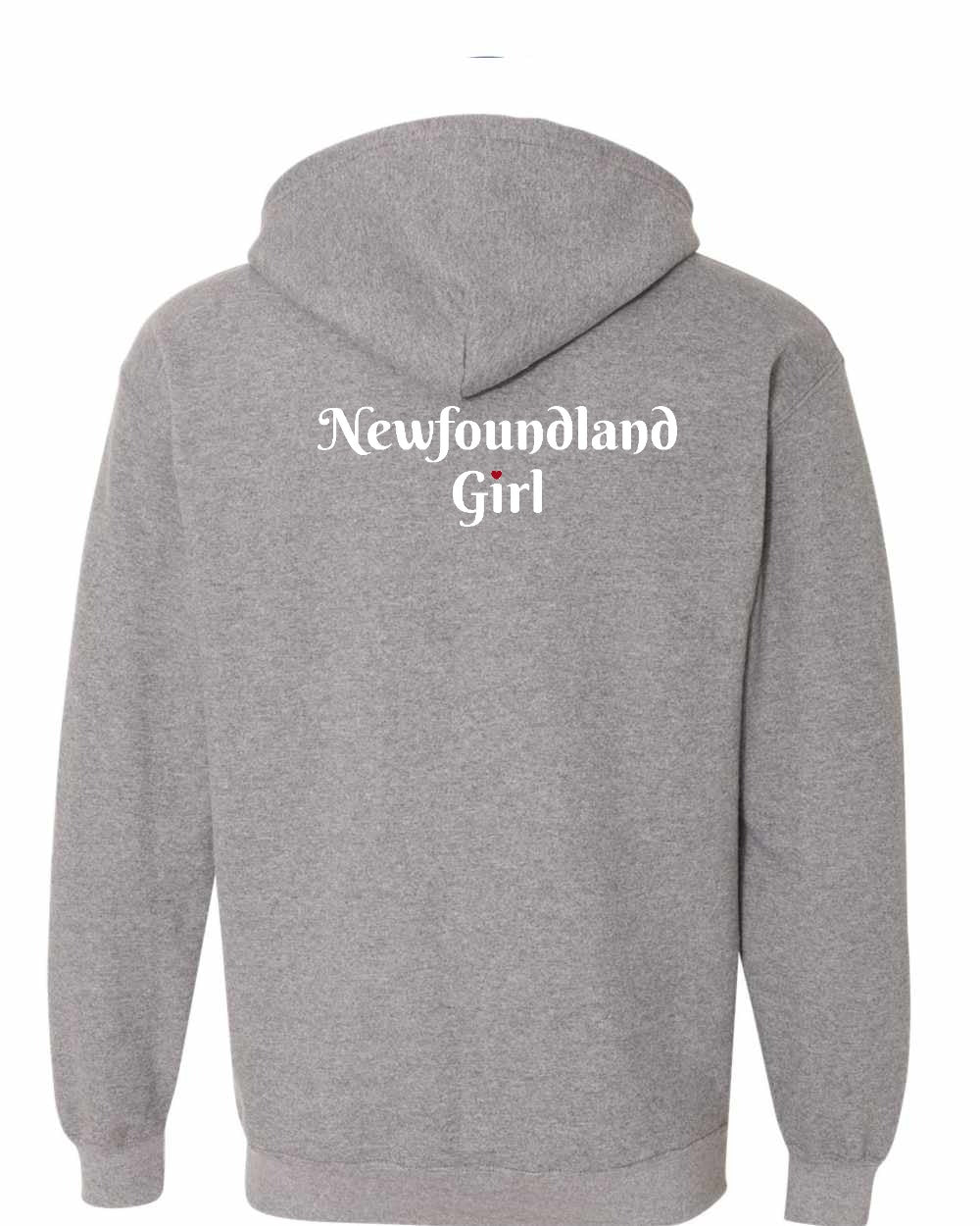NFLD Girl Heart Dot Left Chest & Back Zip Hoodie - Unisex