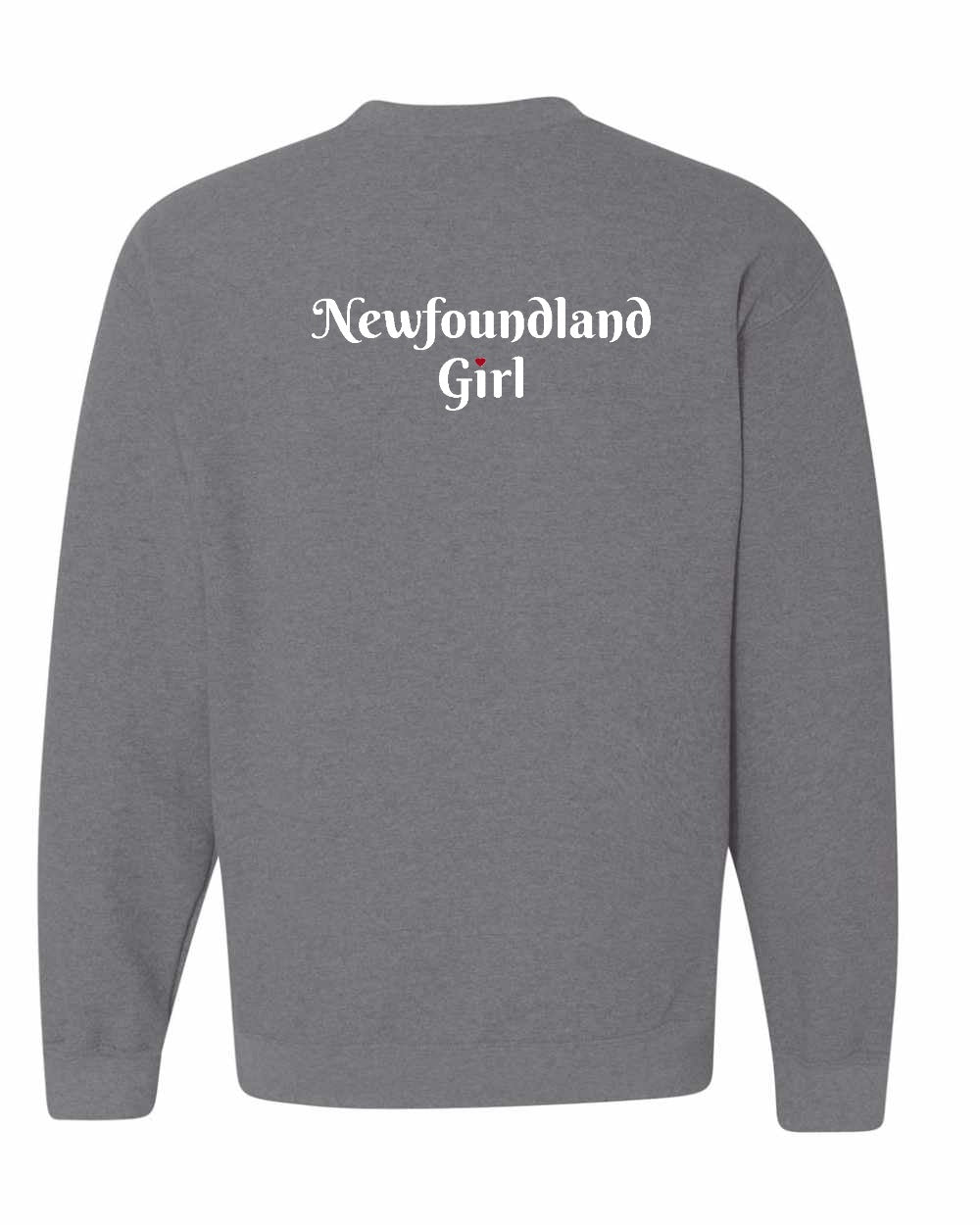 NFLD Girl Heart Dot Left Chest & Back Crewneck Sweatshirt - Unisex