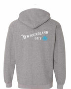 NFLD Guy Blue Left Chest and Back Zip Hoodie - Unisex