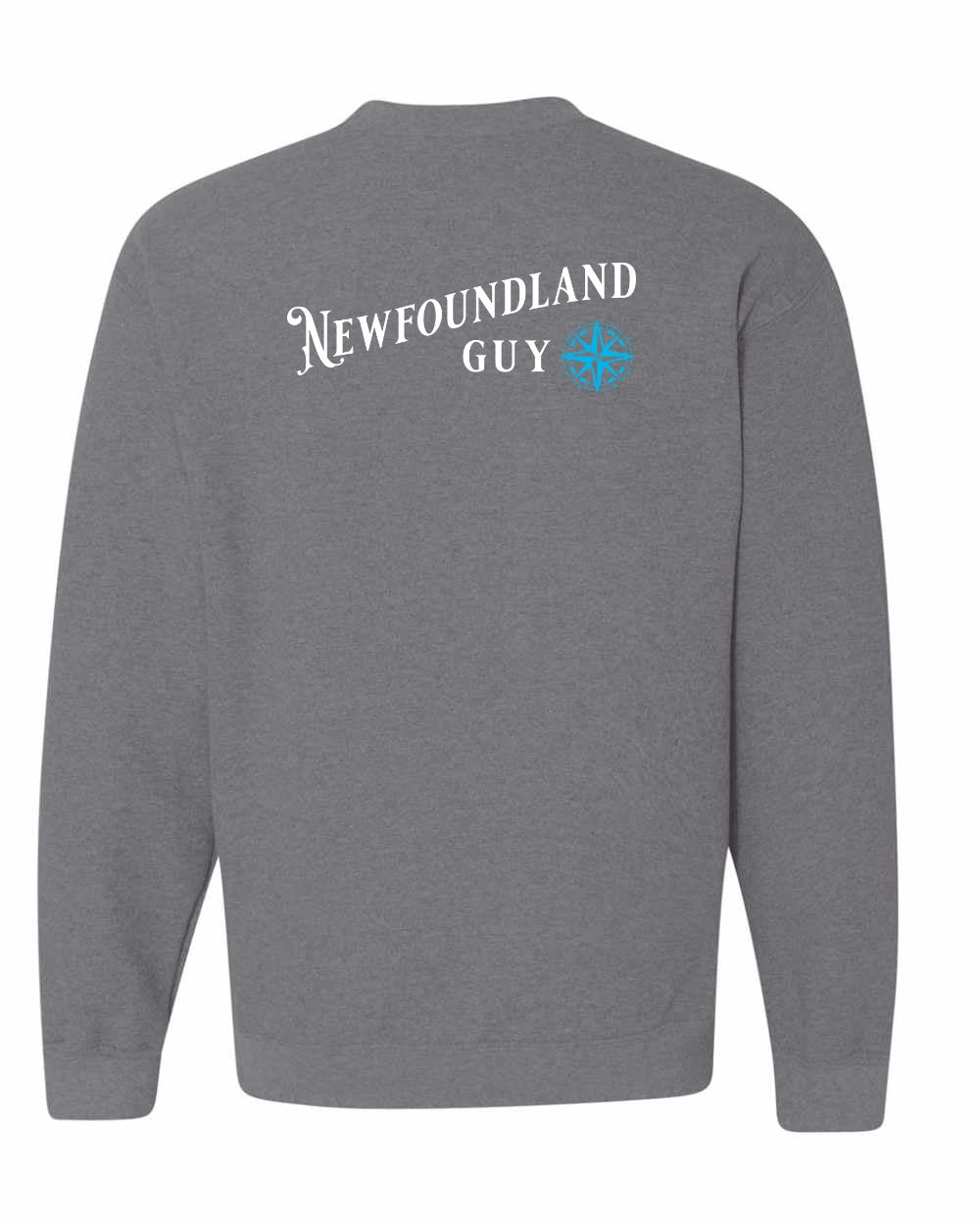 NFLD Guy Blue Left Chest and Back Crewneck Sweatshirt - Unisex