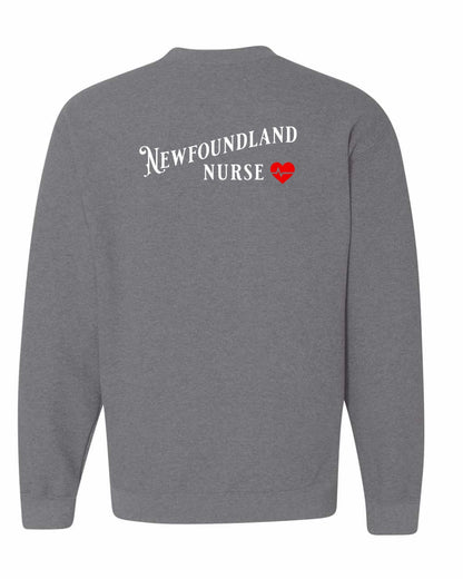 Newfoundland Nurse Left Chest and Back Crewneck Sweatshirt