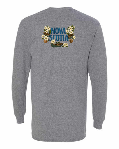 Nova Scotia Flowers Left Chest and Back Long Sleeve Tee