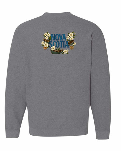 Nova Scotia Flowers Left Chest and Back crew-neck