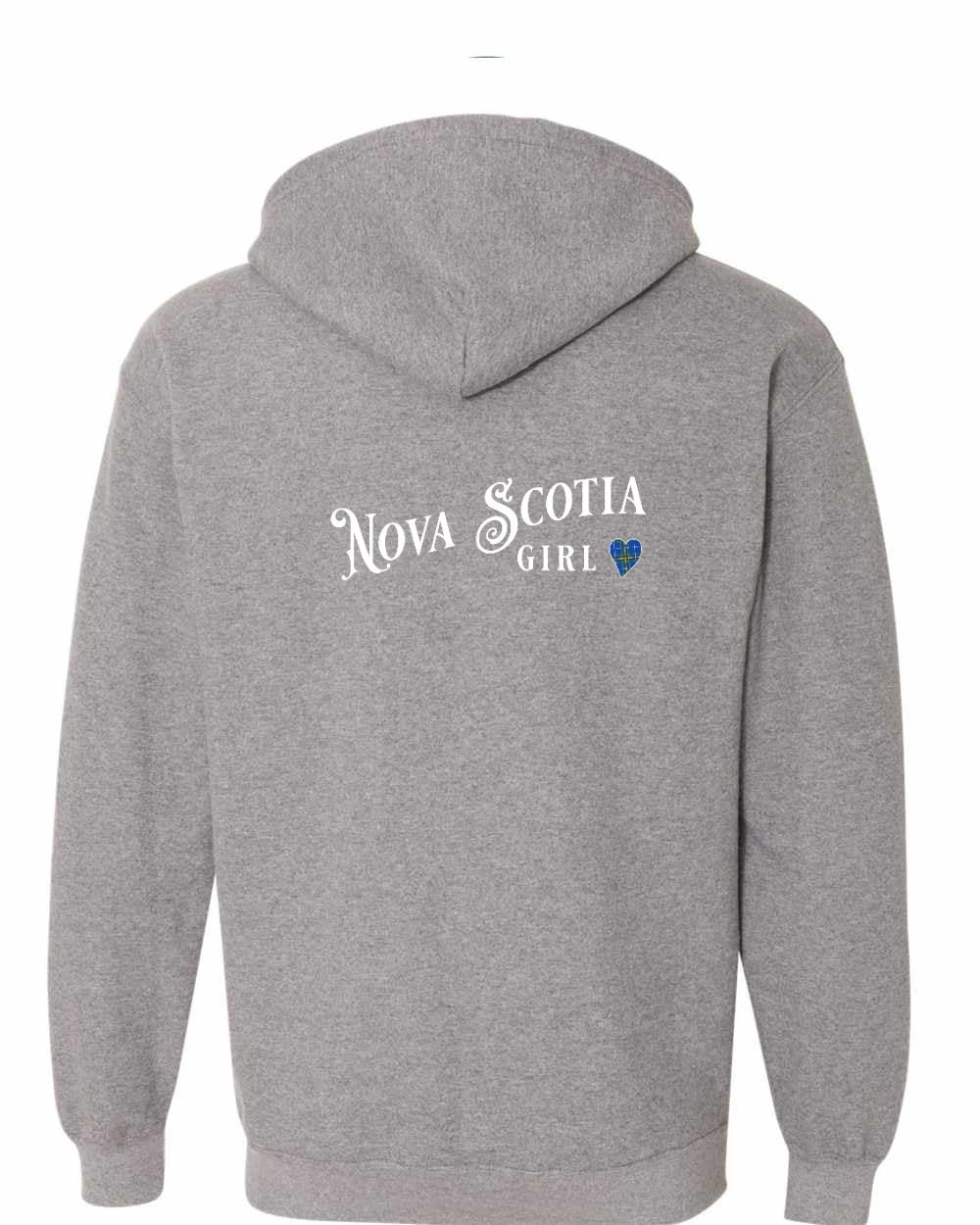 Nova Scotia Girl Tartan Heart Left Chest and Back zip-hoodie