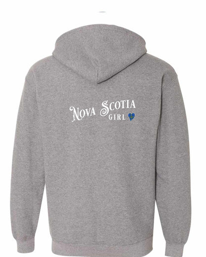 Nova Scotia Girl Tartan Heart Left Chest and Back zip-hoodie