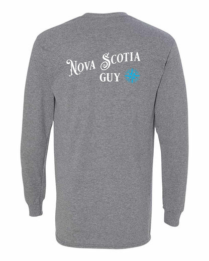 Nova Scotia Guy blue Left Chest and Back Long Sleeve Tee