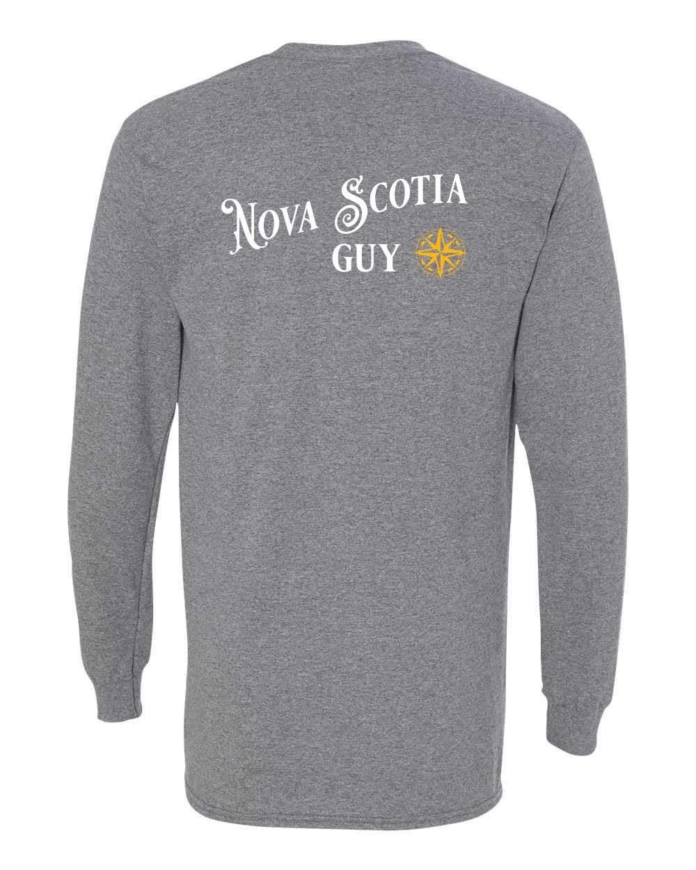 Nova Scotia Guy yellow Left Chest and Back Long Sleeve Tee