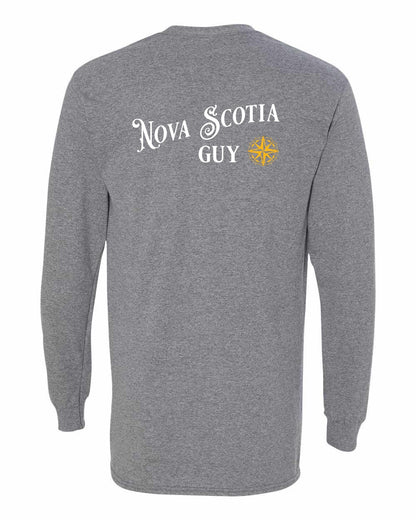 Nova Scotia Guy yellow Left Chest and Back Long Sleeve Tee