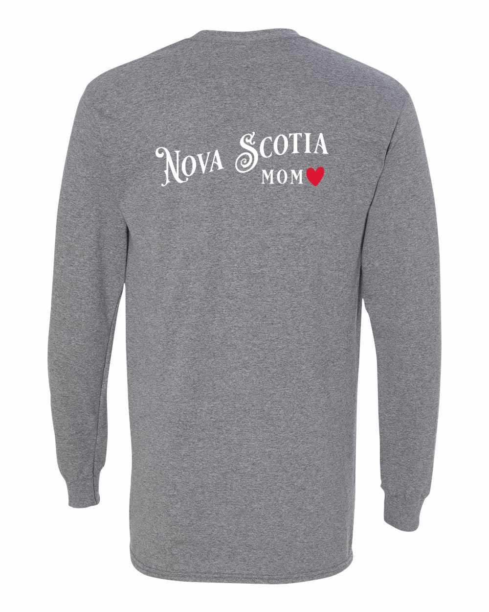Nova Scotia Mom Left Chest and Back Long Sleeve Tee