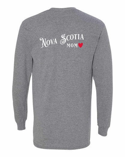 Nova Scotia Mom Left Chest and Back Long Sleeve Tee
